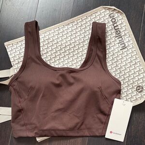 LULULEMON WUNDER TRAIN SCOOP NECK TANK *RIB IN ESPRESSO SZ 8 NWT